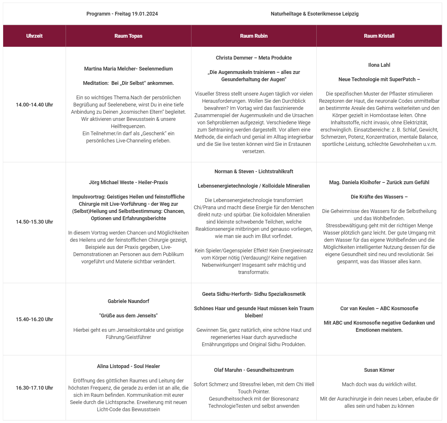 Seminarprogramm