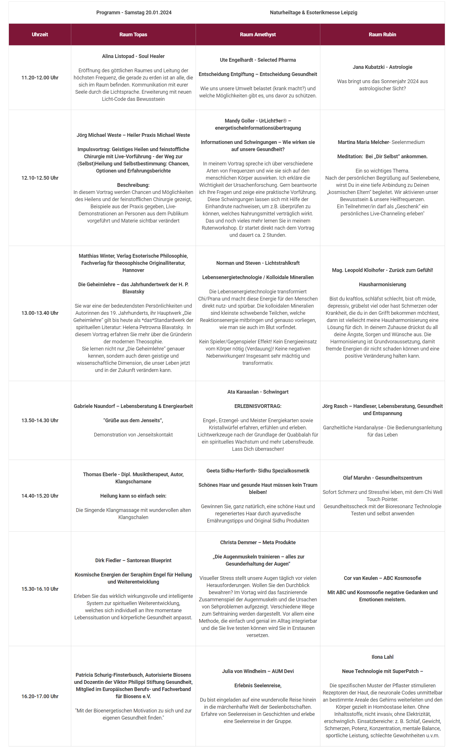 Seminarprogramm